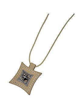 Hermès Hermes Touareg Necklace, Leather and Metal, Beige Silver, Women's (view 1)