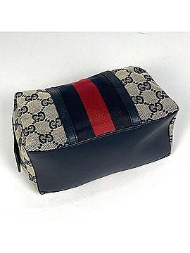 Gucci Gucci GG pattern pouch, Sherry line, Web canvas, Beige/Navy, 256636, Women's. (view 2)
