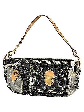 Louis Vuitton Louis Vuitton Pouchy Monogram Denim Patchwork Shoulder Bag, Denim, Black/Gray, M95383, Women's (view 1)
