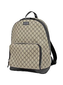Gucci Gucci GG pattern backpack, coated canvas, beige/black, 406370, women's. (view 1)