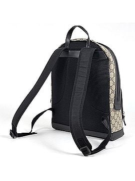Gucci Gucci GG pattern backpack, coated canvas, beige/black, 406370, women's. (view 2)