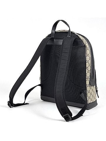 Gucci Gucci GG pattern backpack, coated canvas, beige/black, 406370, women's. (view 2)