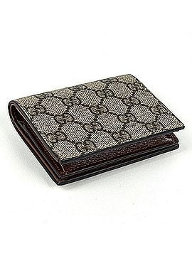 Gucci Gucci GG pattern bi-fold wallet, Supreme heart motif, compact, coated canvas, beige/red, 648848, women's. (view 2)