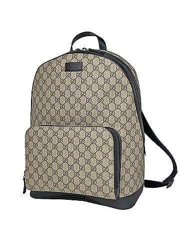 Gucci Gucci GG Supreme Backpack, Coated Canvas, Beige/Black, 406370, Women's (view 1)