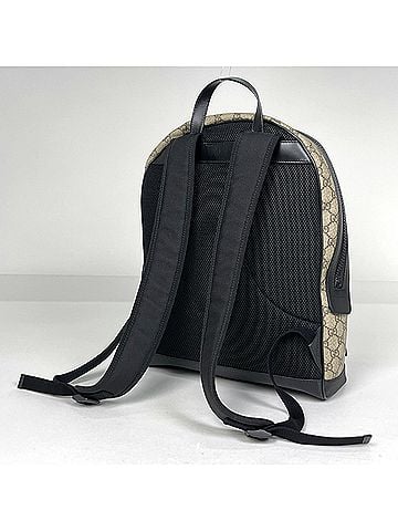 Gucci Gucci GG Supreme Backpack, Coated Canvas, Beige/Black, 406370, Women's (view 2)