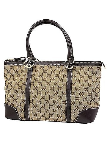 Gucci Gucci GG Pattern Lovely Tote Bag, Canvas, Beige/Brown, 257069, Women's (view 1)