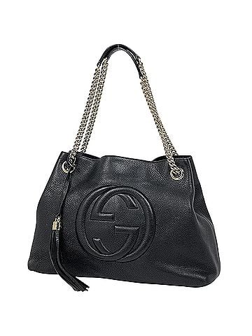 Gucci Gucci Soho Chain Shoulder Bag, Interlocking G Tote, Leather, Black, 808982, Women's (view 1)