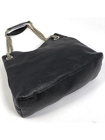 Gucci Gucci Soho Chain Shoulder Bag, Interlocking G Tote, Leather, Black, 808982, Women's (view 2)