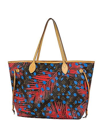 Louis Vuitton Louis Vuitton Neverfull MM Jungle Dot Tote Bag Monogram Poppy Denim M41978 Women's (view 1)