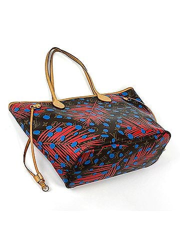 Louis Vuitton Louis Vuitton Neverfull MM Jungle Dot Tote Bag Monogram Poppy Denim M41978 Women's (view 2)