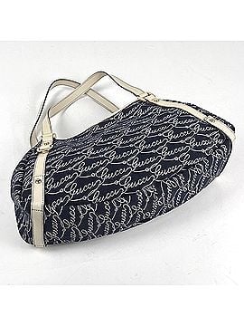 Gucci Gucci logo tote bag, Abbey canvas, navy and white, 130736, women's. (view 2)