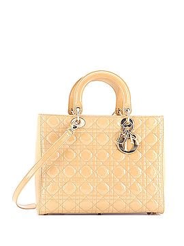 Christian Dior Lady Dior Bag Cannage Quilt Patent Large (view 1)