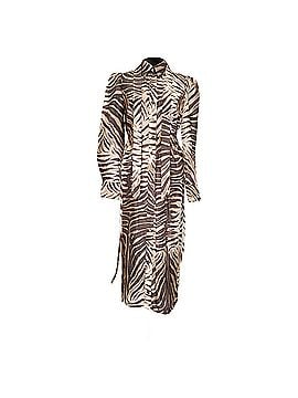 Zimmermann Zimmermann Zebra-Print Midi Shirt Dress in Brown Silk (view 1)