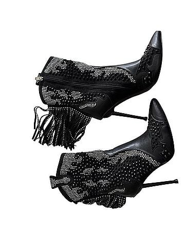 Dolls Kill Rhinestone fringe super hot cowboy boots Heels (view 2)