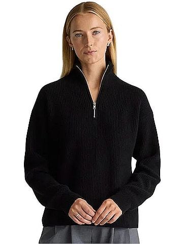Quince Mongolian Cashmere Fisherman Quarter Zip Sweater Cashmere Pullover Sweater (view 1)