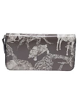 Salvatore Ferragamo Salvatore Ferragamo Paint Printed Zip-Around Wallet in Grey Leather (view 1)