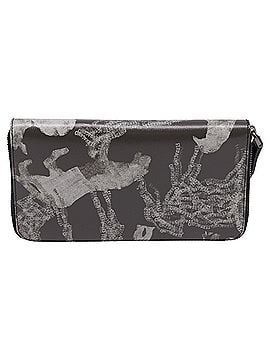 Salvatore Ferragamo Salvatore Ferragamo Paint Printed Zip-Around Wallet in Grey Leather (view 2)