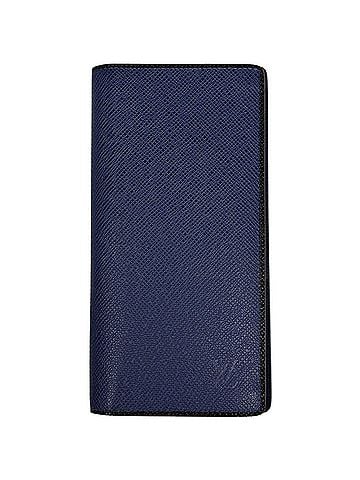 Louis Vuitton Louis Vuitton Portefeuille Brazza Long Wallet, Taiga Leather, Cobalt (Blue), M30559, Men's (view 1)
