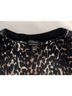 Talbots 100% Wool Animal Print Black Brown White Pullover Sweater Size M - photo 3