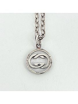 Gucci Gucci GG Logo Chain Necklace, Interlocking G, Sterling Silver 925, Silver, Women's (view 2)