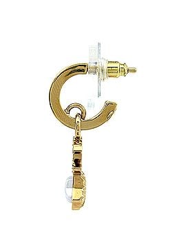 Chanel Chanel Coco Mark Rhinestone Swing Earrings, Gold GP Rhinestone, Women's (view 2)