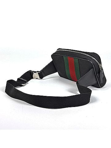 Gucci Gucci Sherry Line Waist Bag, Web Canvas, Black, 630919, Women's (view 2)