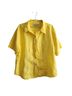 Chico's 100% Linen Yellow Button-Down Shirt Size 3X - photo 1