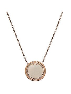 Tiffany & Co. Tiffany &amp; Co. 0.05ct Diamond T Circle Pendant Women's Necklace 64026801 750 Pink Gold (view 1)