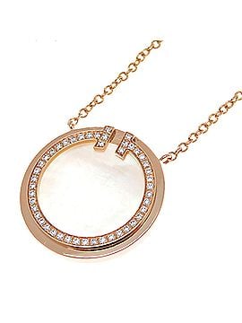 Tiffany & Co. Tiffany &amp; Co. 0.05ct Diamond T Circle Pendant Women's Necklace 64026801 750 Pink Gold (view 2)