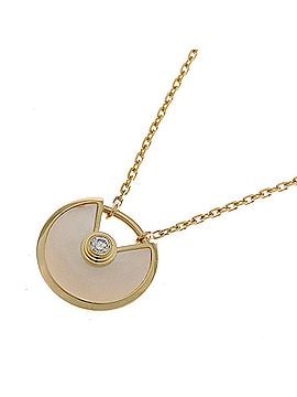 Cartier Cartier Amulette de XS Mother-of-Pearl 1P Diamond Women's Necklace B3047100 750 Yellow Gold White (view 2)