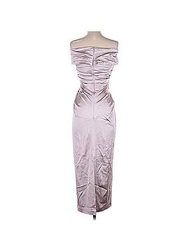 Talbots Talbot Runhof Stretch Lilac Satin Off-the-Shoulder Gown Cocktail Dress (view 2)