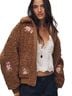 Anthropologie 100% Polyester Floral Tan Brown Jacket Size S - photo 1