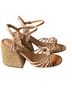 Schutz Stripes Multi Color Tan Heels Size 6 - photo 1