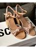 Schutz Stripes Multi Color Tan Heels Size 6 - photo 4