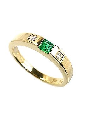 Tiffany & Co. TIFFANY&amp;Co. Tiffany 18K Yellow Gold Ring with Emerald and Diamond, 3.5g, Women's (view 1)