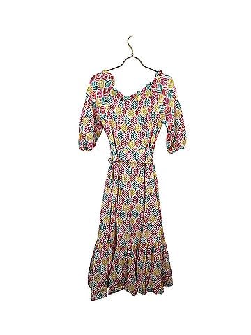 Boden Ivory Palm Tile Rosalind Tiered Midi Casual Dress (view 2)