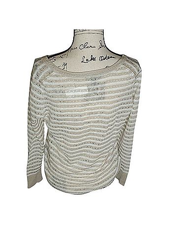 Ann Taylor Open Weave Linen Striped Sweater Casual Sweaters (view 2)