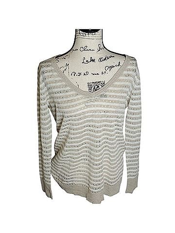 Ann Taylor Open Weave Linen Striped Sweater Casual Sweaters (view 1)