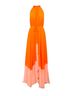 Saloni 100% Polyester Color Block Orange Pink Cocktail Dress Size 4 - photo 1