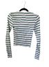 Rag & Bone Stripes White Blue Black Long Sleeve Blouse Size S - photo 2