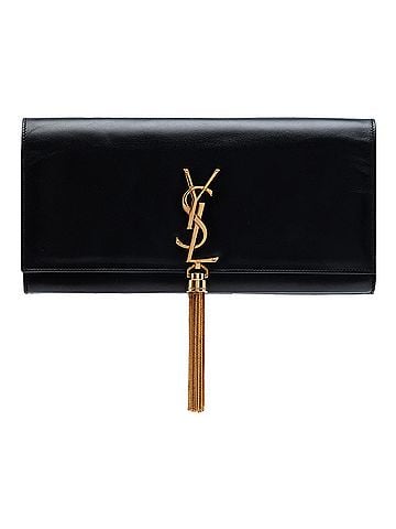 Saint Laurent Smooth Calfskin Cassandre Tassel Clutch (view 1)