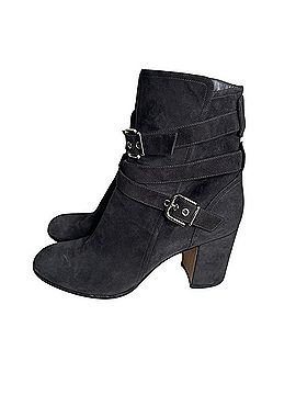 Gianvito Rossi Buckle Suede Booties Ankle Boots (view 2)