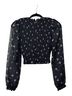 Wilfred 100% Polyester 31% Rubber Floral Black Blue Long Sleeve Top Size XS - photo 2