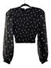 Wilfred 100% Polyester 31% Rubber Floral Black Blue Long Sleeve Top Size XS - photo 1
