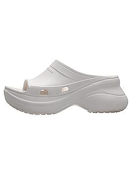 Balenciaga Balenciaga x Crocs Pool Slide Sandals in White Rubber (view 2)