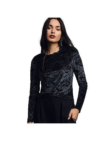 Anthropologie By Anthropologie Sheer Velvet Burnout Long Sleeve Top (view 1)