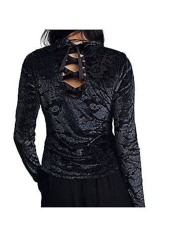 Anthropologie By Anthropologie Sheer Velvet Burnout Long Sleeve Top (view 2)