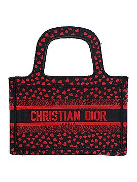 Christian Dior Dior Mini Book Tote I Love Paris Heart Embroidered Bag in Multicolor Canvas (view 1)