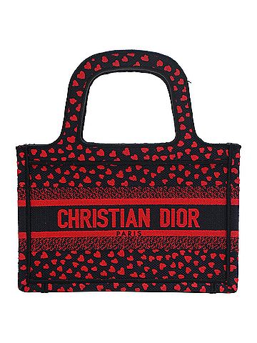 Christian Dior Dior Mini Book Tote I Love Paris Heart Embroidered Bag in Multicolor Canvas (view 1)