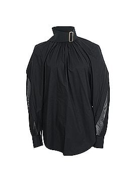 Fendi Fendi High-Neck Mesh-Panelled Shirt in Black Cotton (view 1)